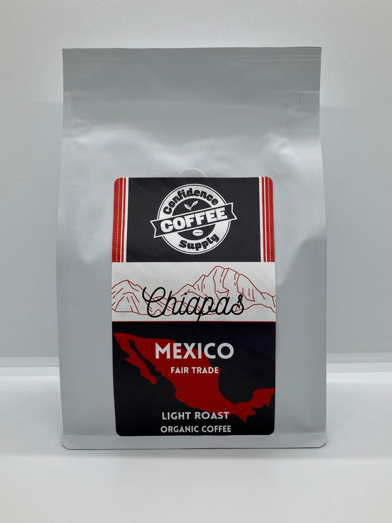 Bag of organic light roast coffee from Mexico