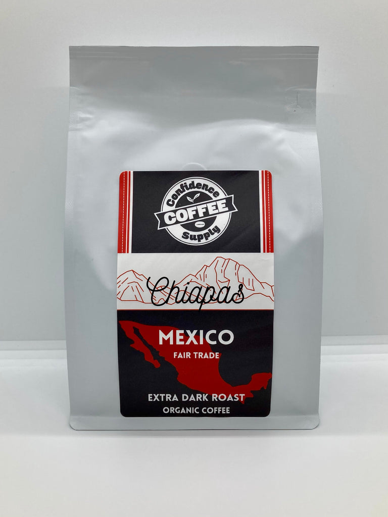 Bag of organic extra dark roasted coffee from Mexico